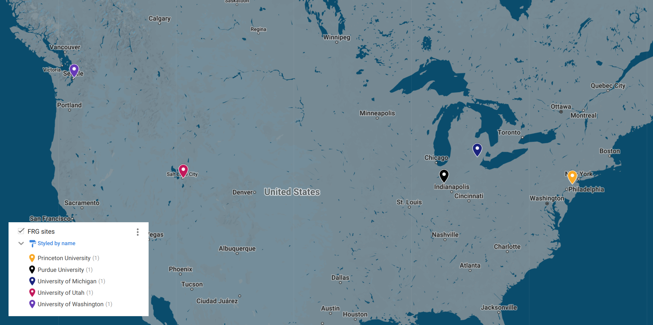 Logos of the collaborating FRG institutions